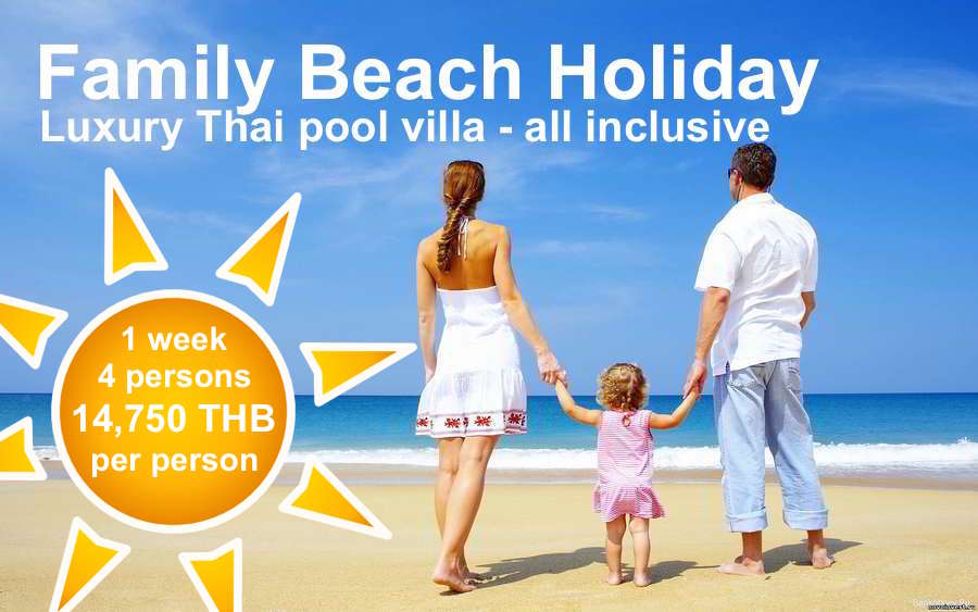 Family Beach Holiday package tour VIP Real Estate Mae Rampheung Beach Rayong Thailand