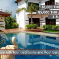 E Rent a big pool house with 4 bedrooms in VIP Chain Resort Rayong at a 10 km long beach