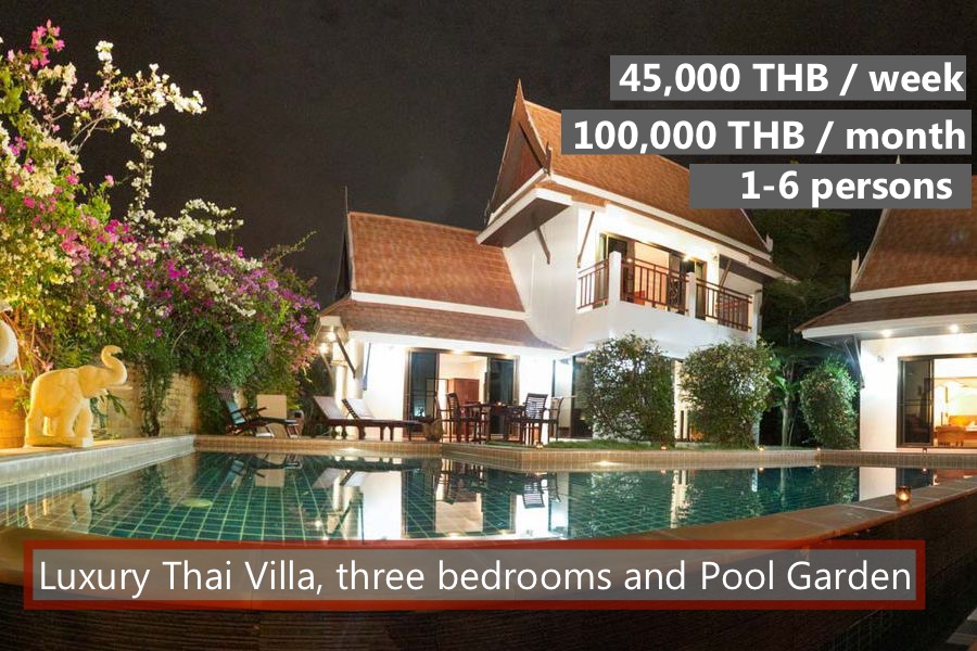 E Rent a luxury Thai pool villa with four bedrooms in Rayong